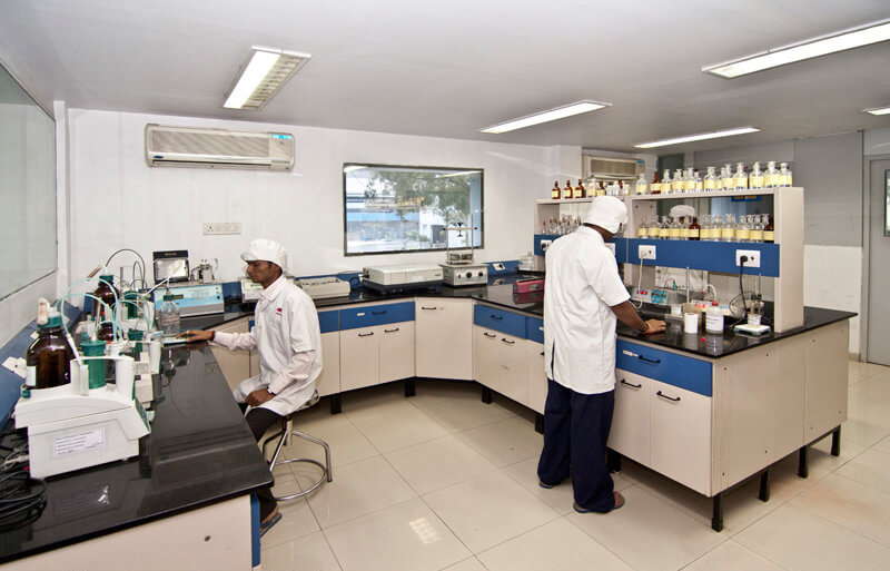 laboratory technicians working in a pharma lab