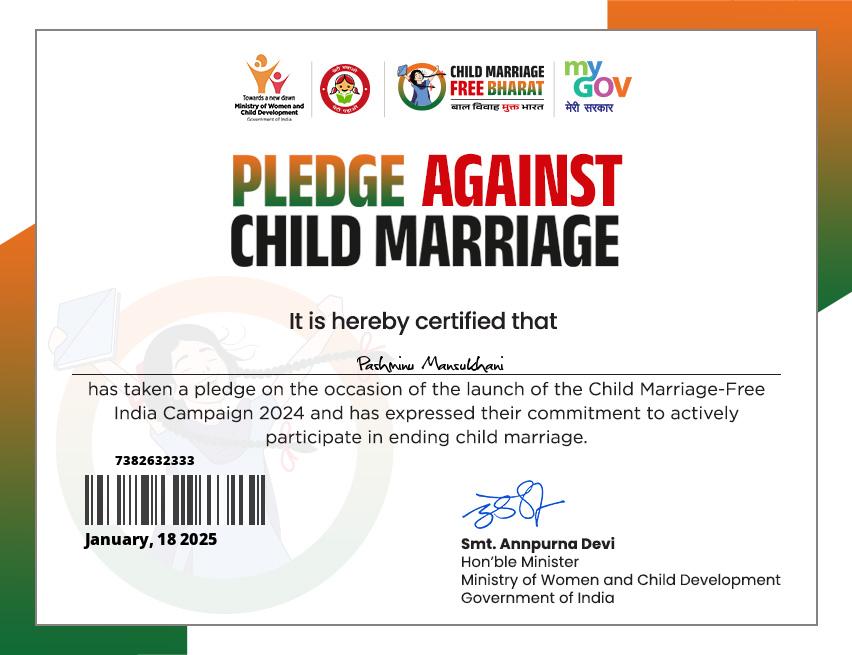 Pledge against child marriage
