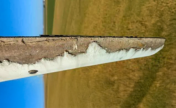 Turbine blade erosion effect