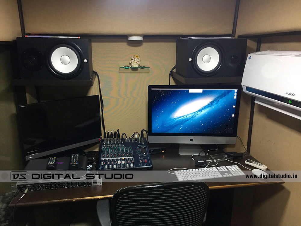 Audio recording studio setup