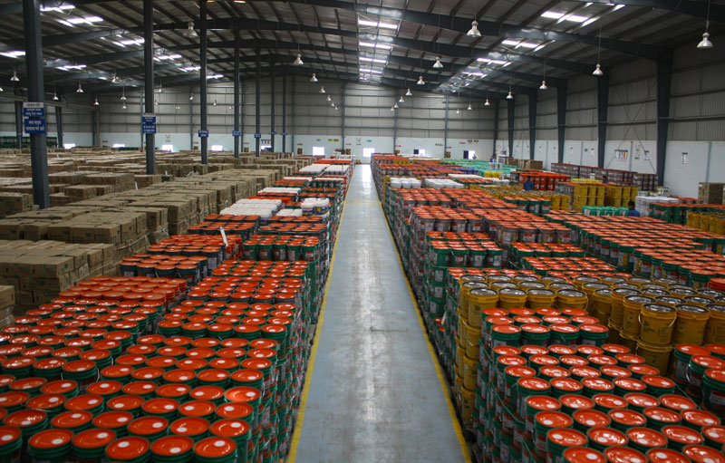 Top angle photograph of a warehouse