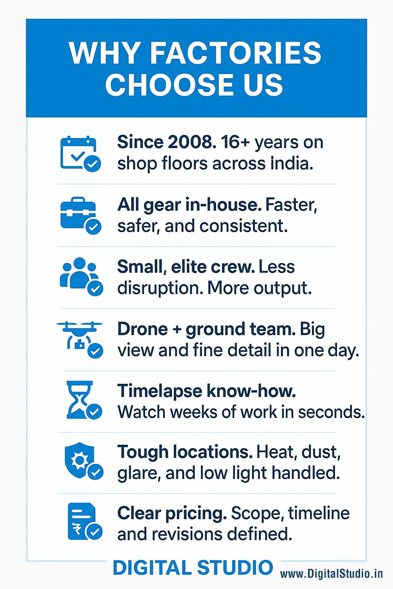 Why companies select  us for industrial shoots?