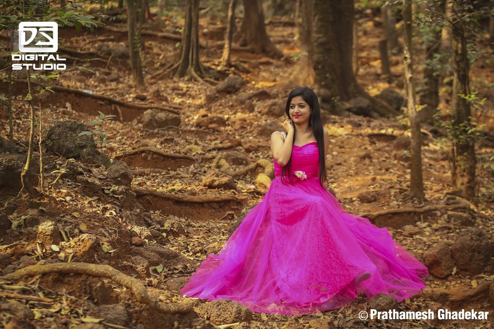 pre wedding shoot of bride in nature