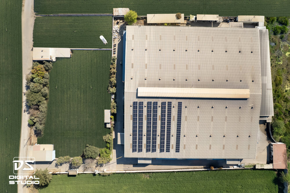 Photorealistic edited drone shot
