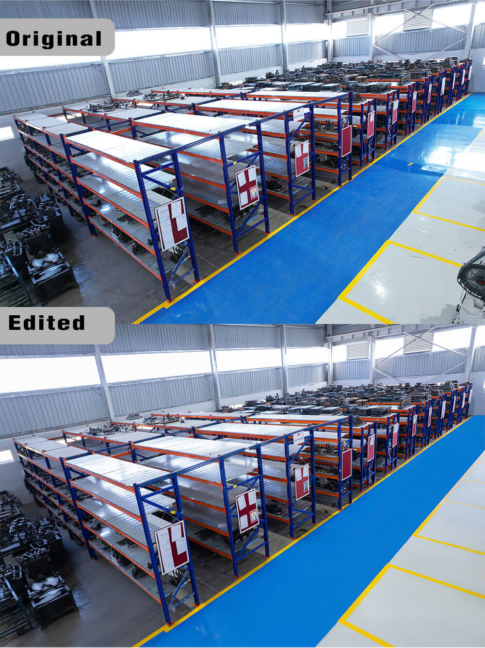 Advanced Retouching of factory workshop