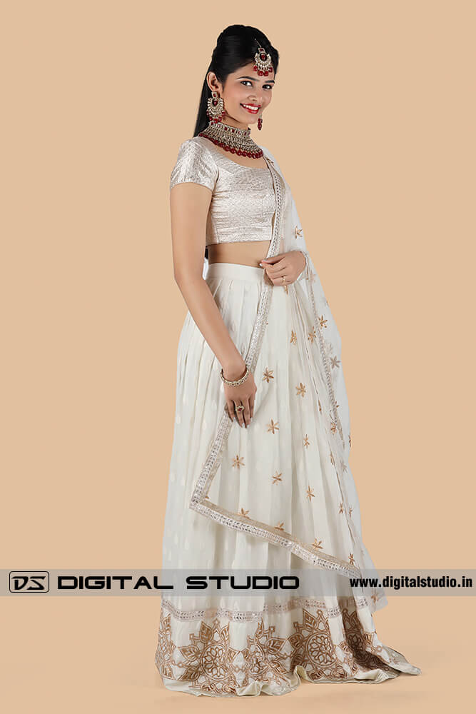 Model wearing lehenga choli - full length