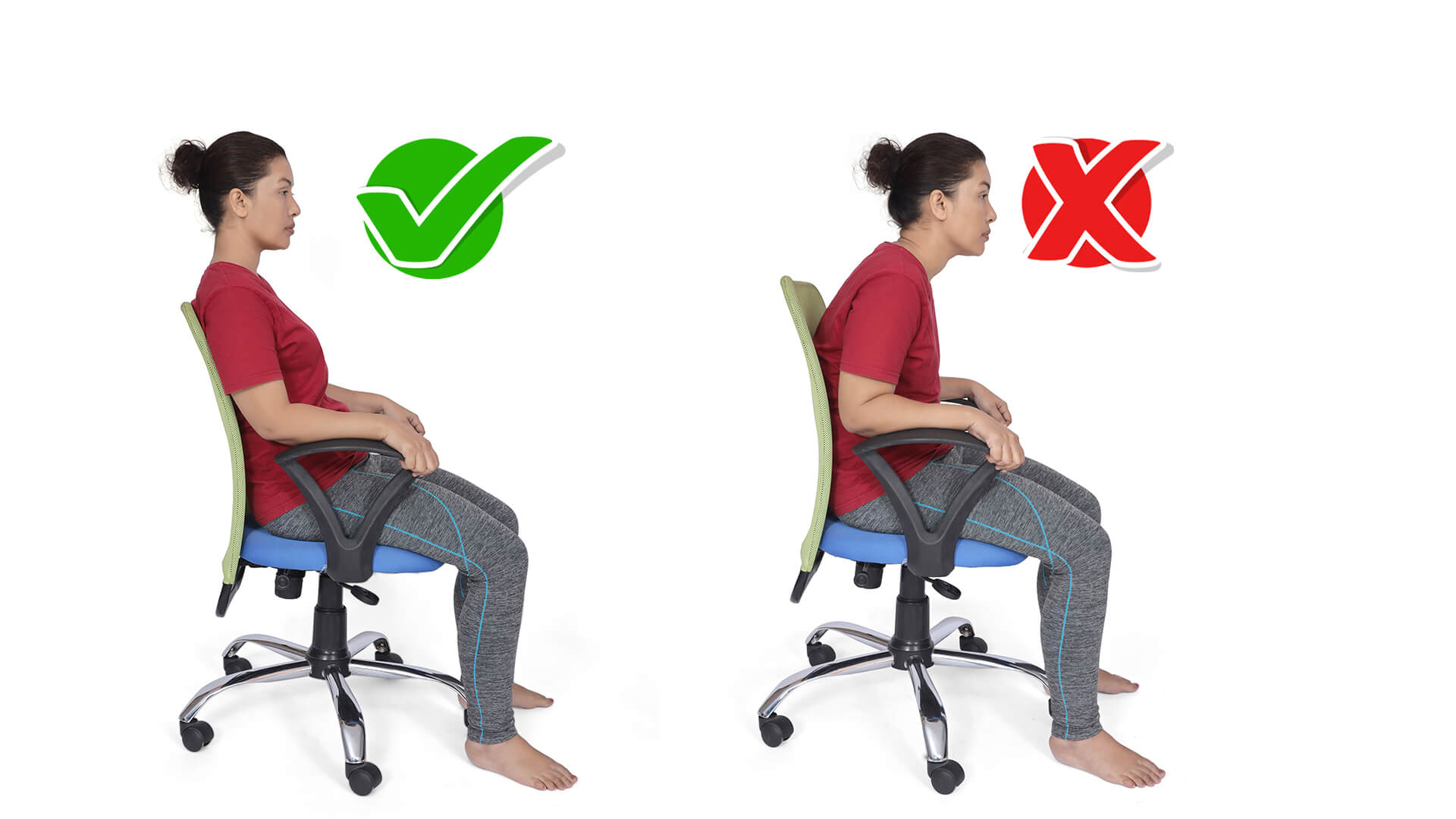 Right and wrong sitting posture