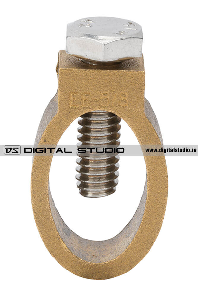 Brass earthing ground clamp with bolt for grounding conductor connection