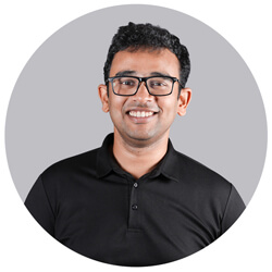 Smiling corporate employee photographed during an on-site professional headshot session in Mumbai.