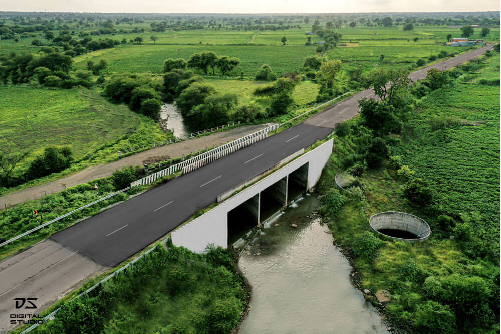 Documenting a tar road section on Khamgaon-Shegaon project