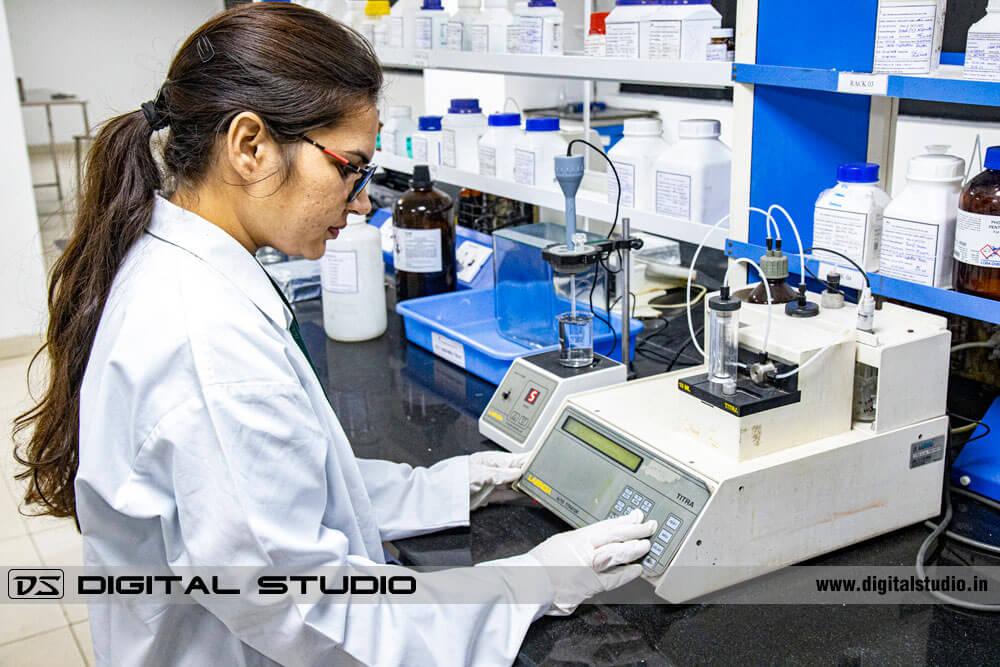 Lady lab.technician performing tests