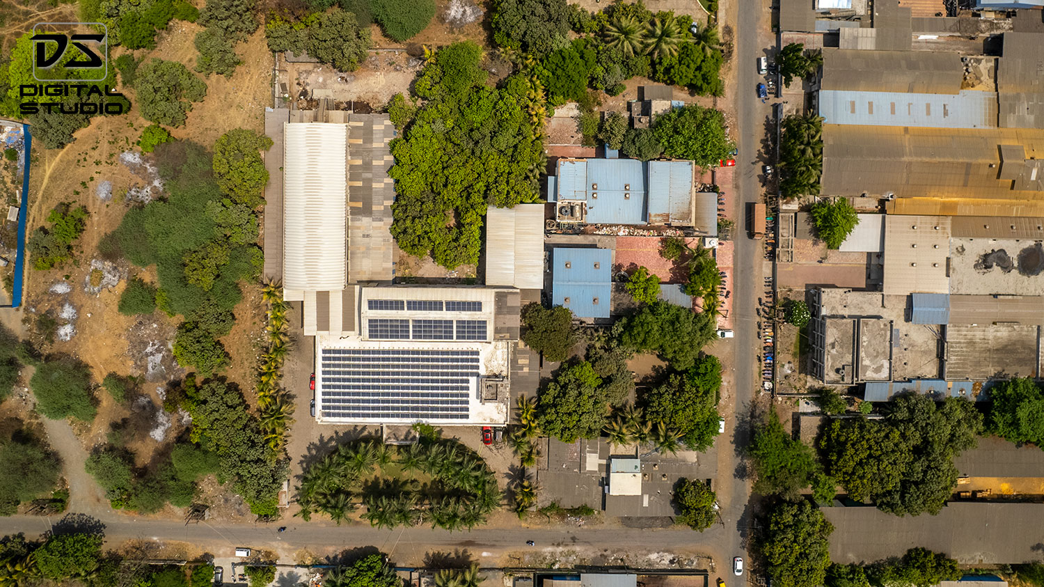 Bird's eye view of a factory