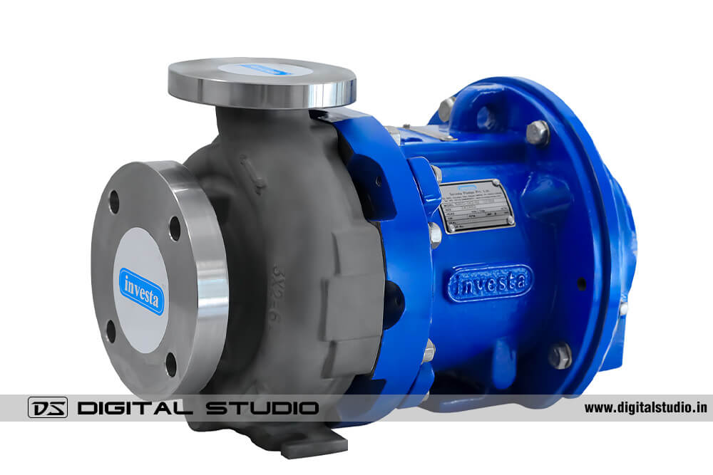 high-resolution photo of chemical process pump for refinery