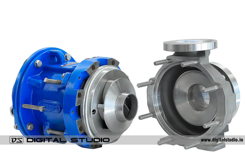 Twin components of a chemical process pump