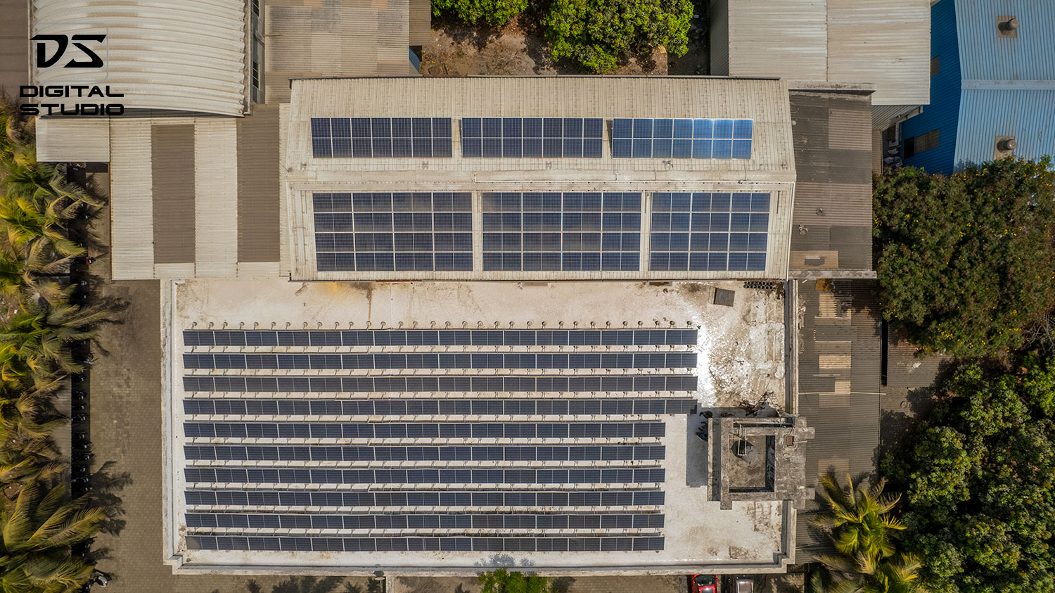 Drone photograph solar panels