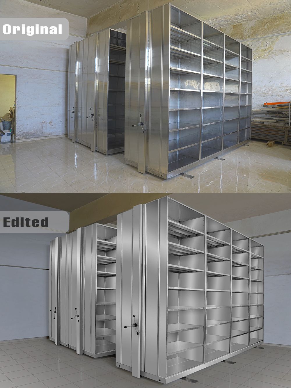 HDR Editing of stainless steel compactor