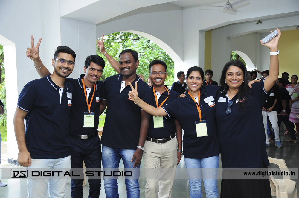 Staff cheering during the event