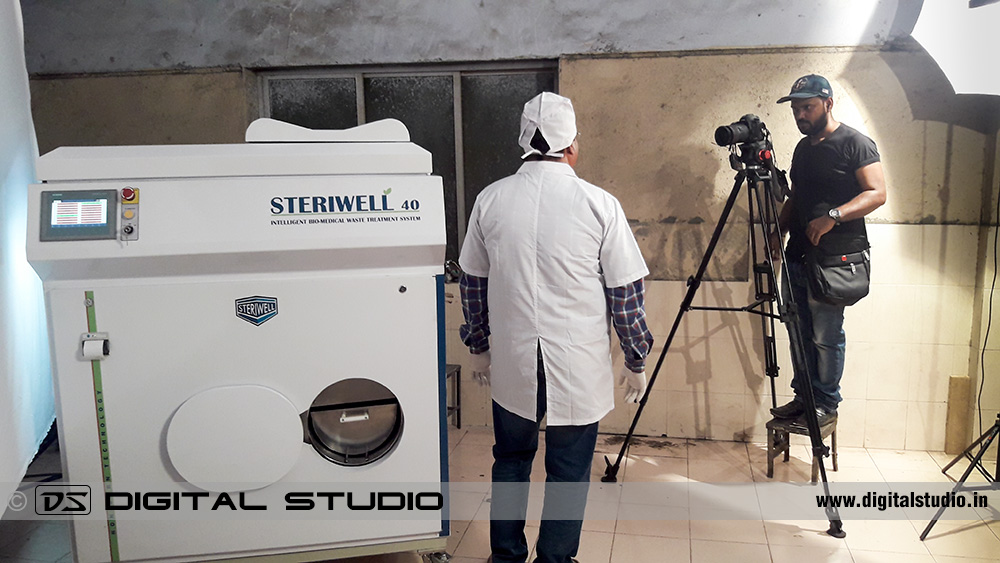 Industrial photo-shoot with narration