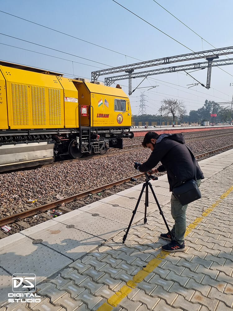 On the railway tracks shoot