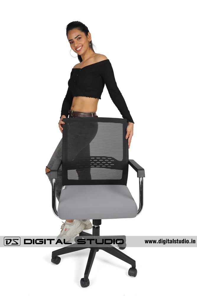 Indian model with office executive chair