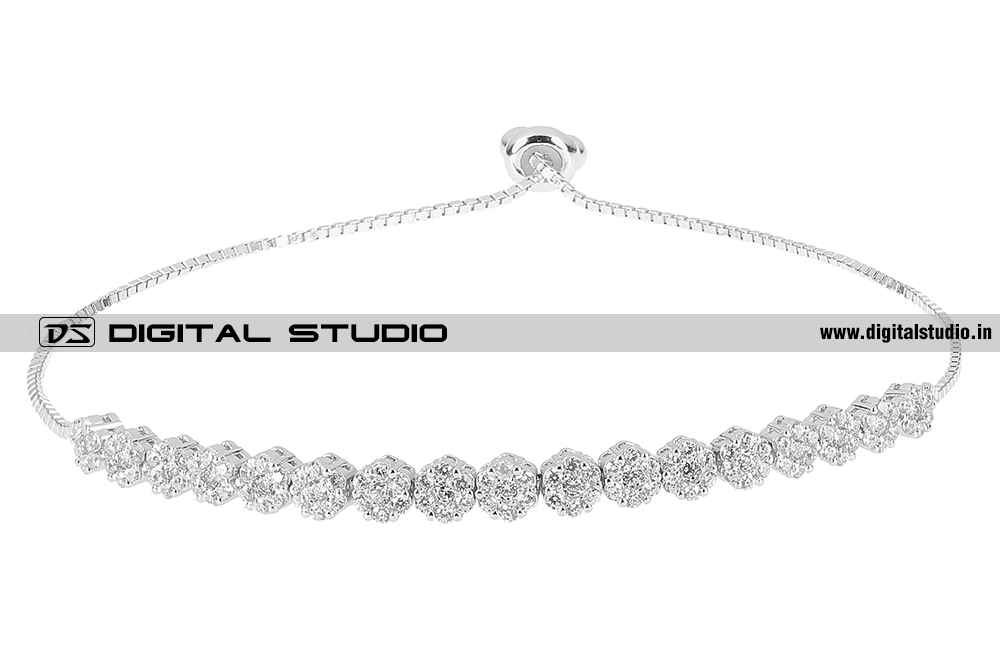 Pure silver bracelet with american diamonds