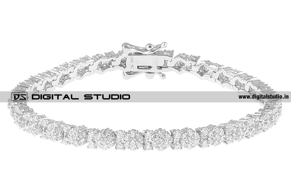 Larger american diamonds on silver bracelet