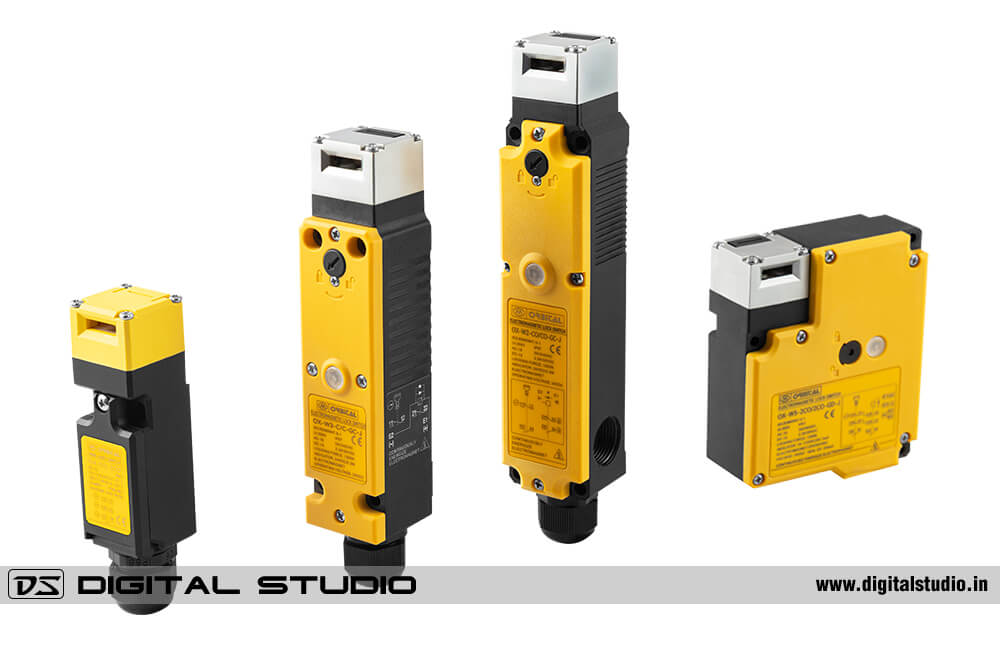 A packshot of four industrial products