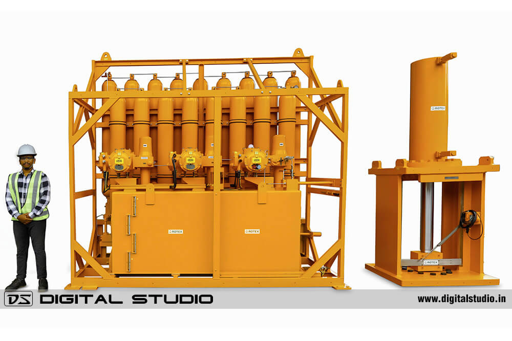 Industrial Hydraulic Power Unit with a technician