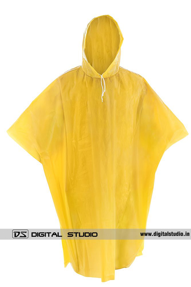 Yellow rain poncho - front view