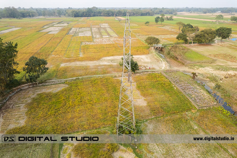 High voltage transmission tower near Guwahati