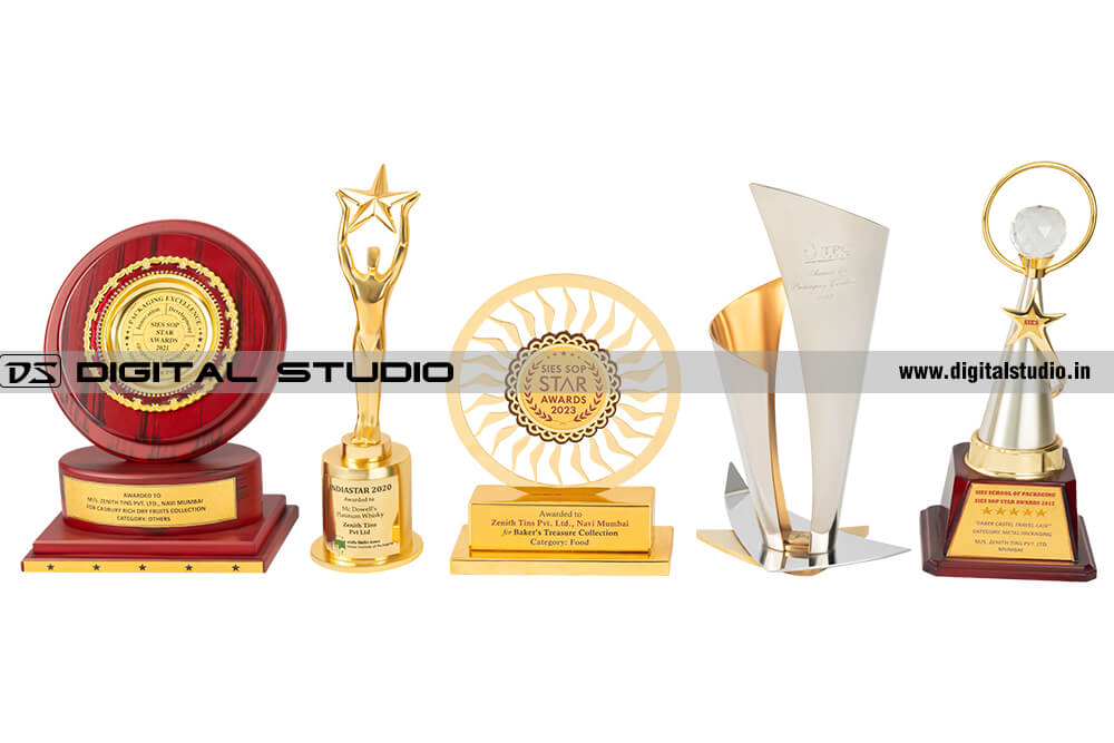Lineup of awards and trophies