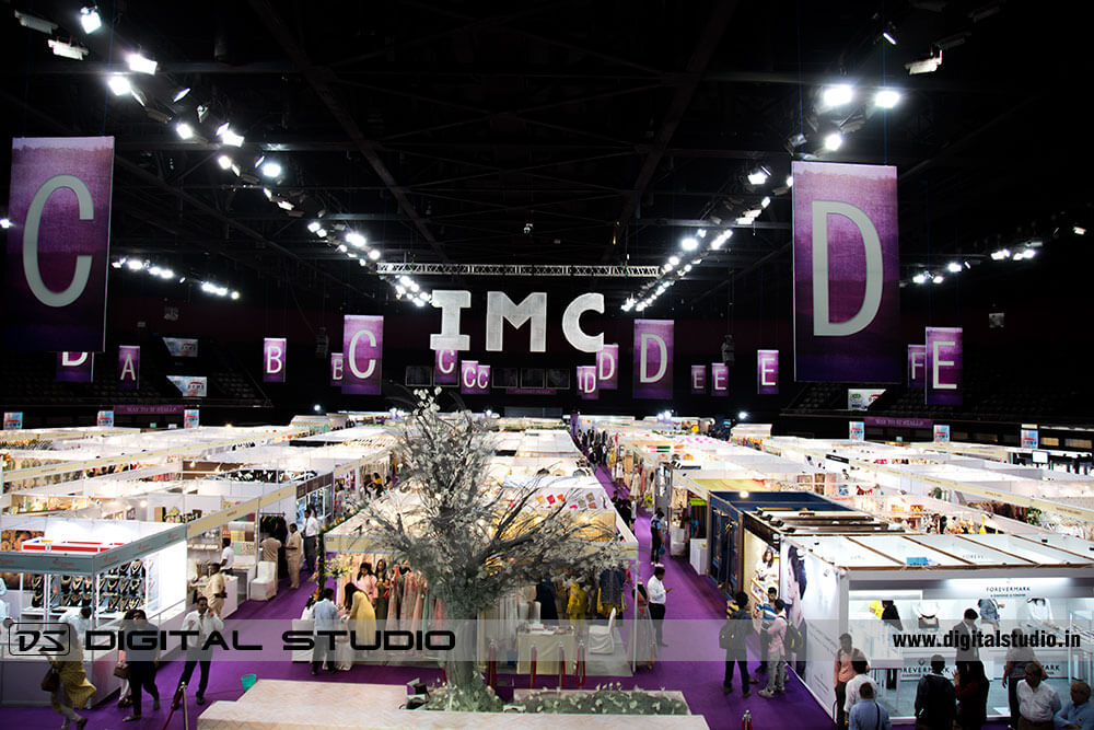 Wide angle view of exhibition hall