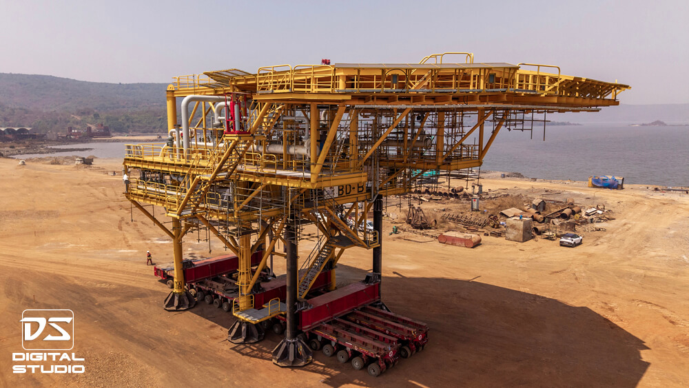 high detail photo of the oil rig deck