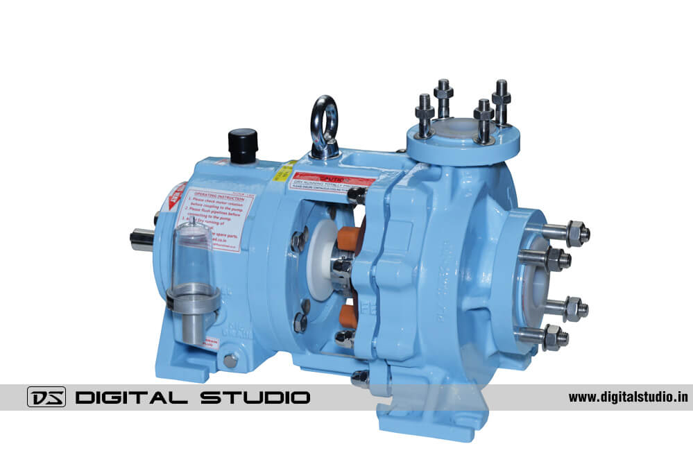 high-resolution photo of chemical process non-metallic pump for refinery