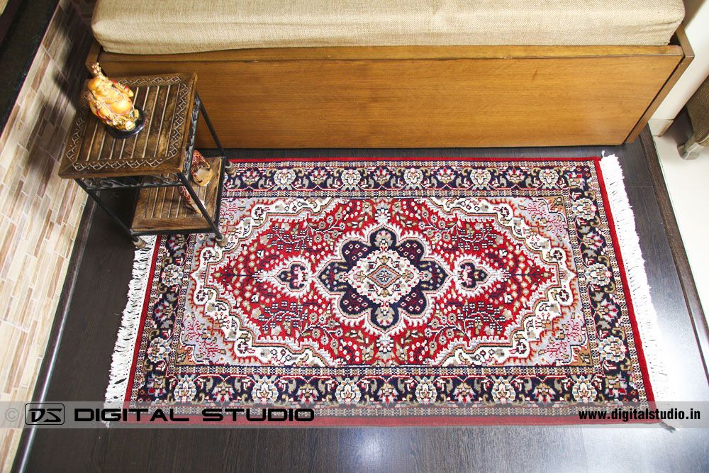 Hand made oriental design silk carpet