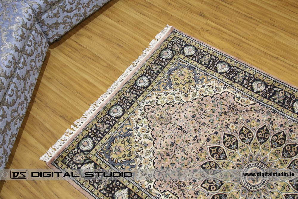 Top view of an oriental carpet