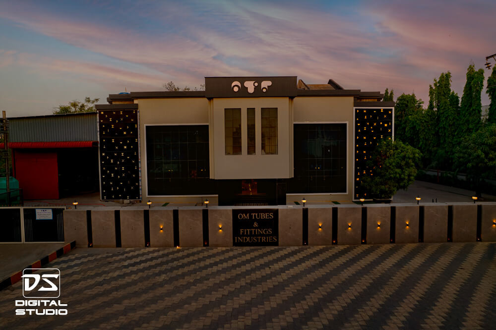 Evening shot - Factory outside.