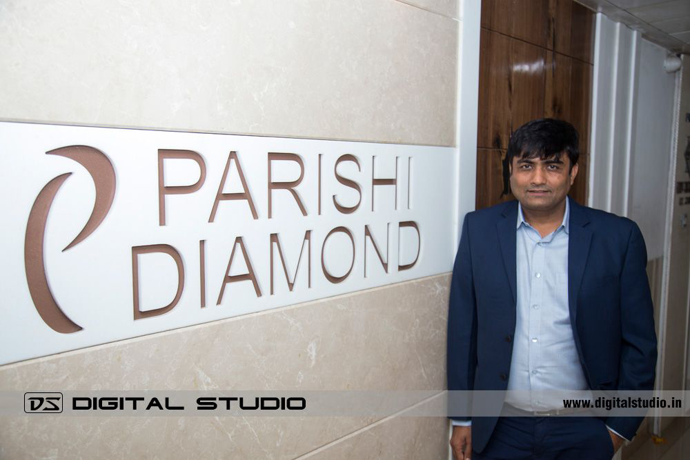 Man standing outside office