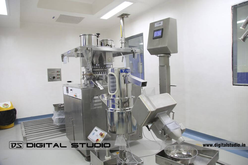 OEM pharma machinery captured with high-end photography